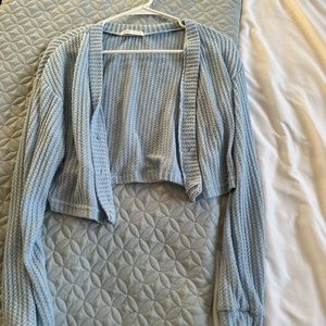 Romwe Knit Light Blue Cardigan